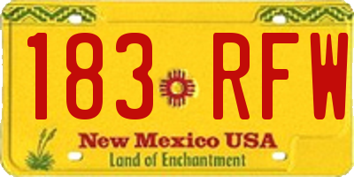 NM license plate 183RFW