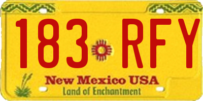 NM license plate 183RFY