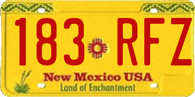 NM license plate 183RFZ