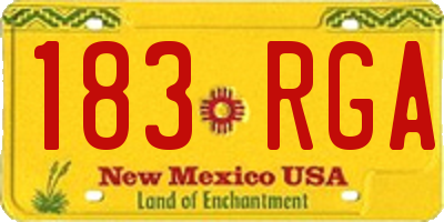 NM license plate 183RGA