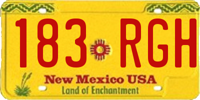 NM license plate 183RGH