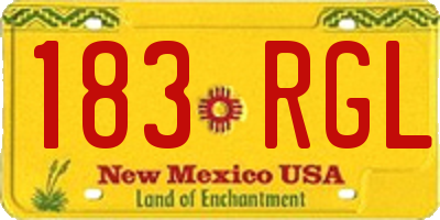 NM license plate 183RGL
