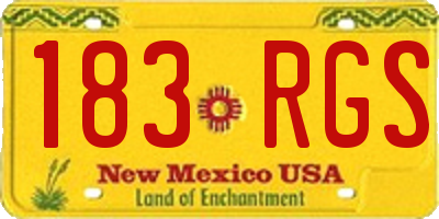 NM license plate 183RGS