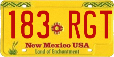 NM license plate 183RGT