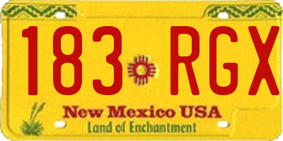 NM license plate 183RGX