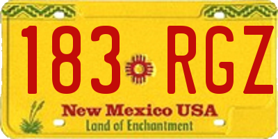 NM license plate 183RGZ