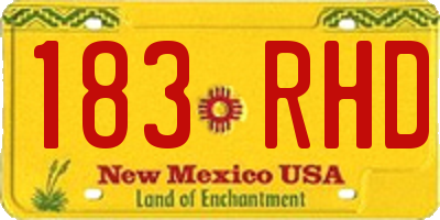 NM license plate 183RHD