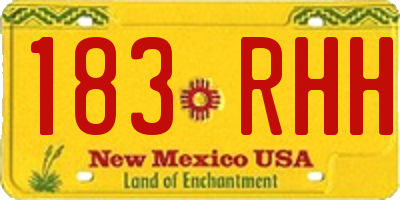 NM license plate 183RHH