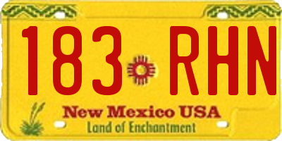 NM license plate 183RHN