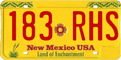 NM license plate 183RHS
