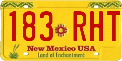 NM license plate 183RHT