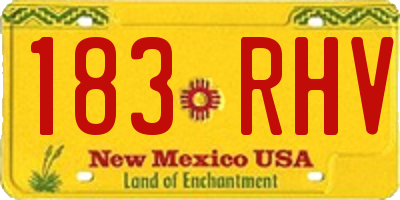NM license plate 183RHV