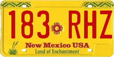 NM license plate 183RHZ