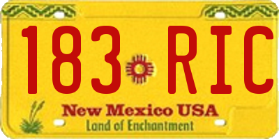 NM license plate 183RIC