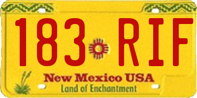 NM license plate 183RIF