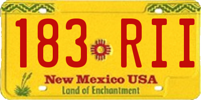 NM license plate 183RII