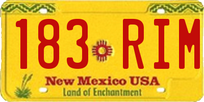 NM license plate 183RIM