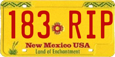 NM license plate 183RIP