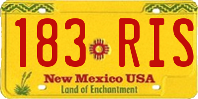 NM license plate 183RIS