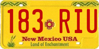 NM license plate 183RIU