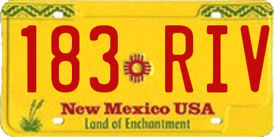 NM license plate 183RIV