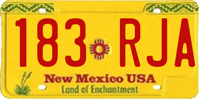 NM license plate 183RJA