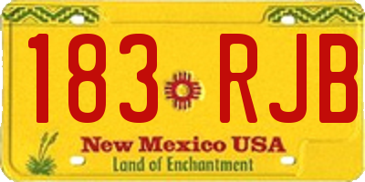 NM license plate 183RJB