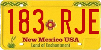 NM license plate 183RJE