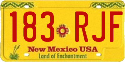 NM license plate 183RJF