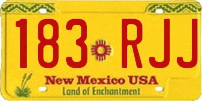 NM license plate 183RJJ
