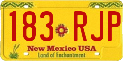 NM license plate 183RJP