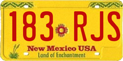 NM license plate 183RJS