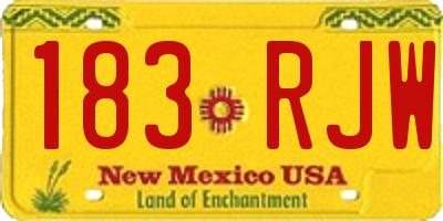 NM license plate 183RJW