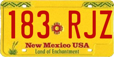 NM license plate 183RJZ
