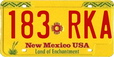 NM license plate 183RKA