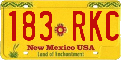 NM license plate 183RKC
