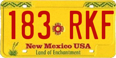 NM license plate 183RKF