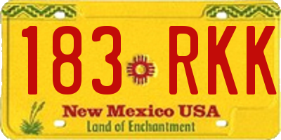 NM license plate 183RKK