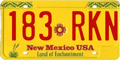 NM license plate 183RKN