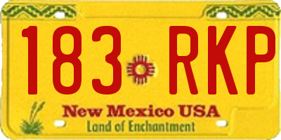 NM license plate 183RKP