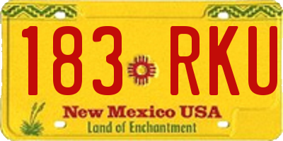 NM license plate 183RKU