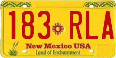 NM license plate 183RLA