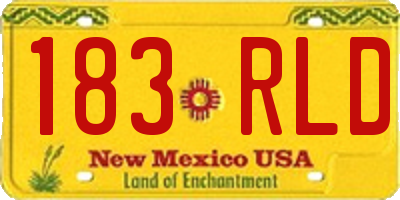 NM license plate 183RLD