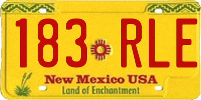 NM license plate 183RLE