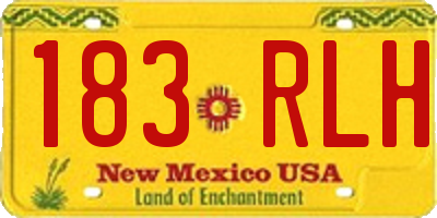 NM license plate 183RLH