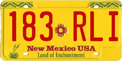 NM license plate 183RLI