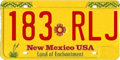 NM license plate 183RLJ