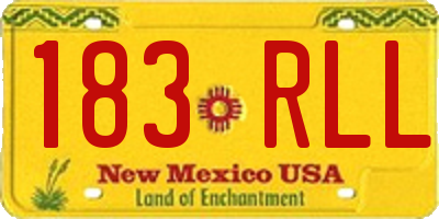 NM license plate 183RLL