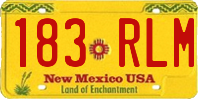 NM license plate 183RLM