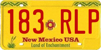 NM license plate 183RLP